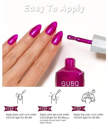 Quick Dry Hot Pink Gel Polish - 12ml Barbie Pink Glitter Chrome Nail Polish | Bright Magenta Shimmer Soak Off Nail Art for Women & DIY Manicure - Buy Online on GoSupps.com