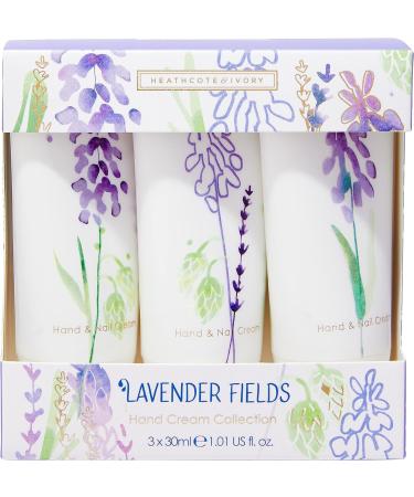 Heathcote & Ivory Lavender Fields Hand Cream Collection | 3 x 30 ml Nourishing & Fragrant | International Shipping Available - Buy Online on GoSupps.com
