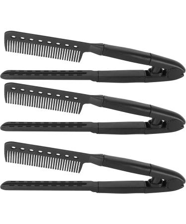 Heat Resistant V Shaped Hair Straightening Comb Rounded Comb Teeth Durable ABS Material Lightweight Portable Hair Styling Comb Quickly Shape Different Hairstyles with Rounded - Buy Online on GoSupps.com