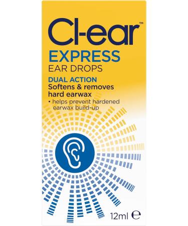 Cl-Ear Express Ear Drops - Dual Action 12ml Bottle for Easy Ear Wax Removal and Reduction of Stubborn Buildup - Buy Online on GoSupps.com