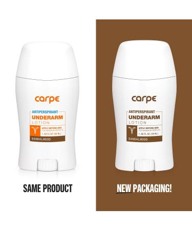 Carpe Clinical Strength Underarm Antiperspirant and Deodorant Sandalwood Scent Sandalwood 1.69 Fl Oz (Pack of 1) - Buy Online on GoSupps.com
