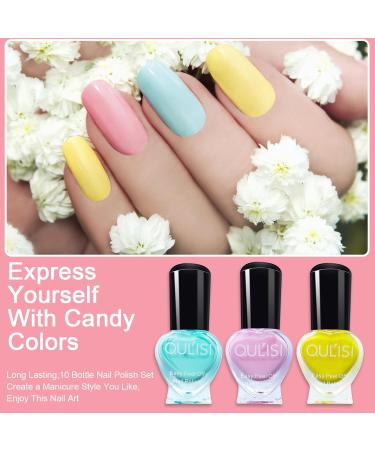 OUL ISI 10 Colors Non-Toxic Nail Polish Set - Quick Dry Peel Off Water-Based for Women | Spring & Summer Fingernail & Toenail Kit - Buy Online on GoSupps.com