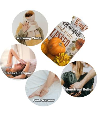 NAANLE Festive Thanksgiving Pumpkin Hot Water Bottle - 1L for Bed & Hand/Foot Warmth Relief | MITEVED Transparent Design - Buy Online on GoSupps.com
