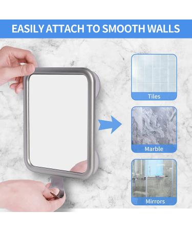 Fogless Shower Mirror for Shaving - Wall Mounted, Suction Cup, Stainless Steel Frame | MGLIMZ - Buy Online on GoSupps.com