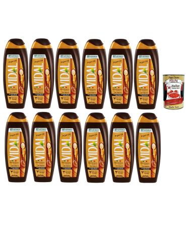 Italian Gourmet E.R. Vidal Docciaschiuma Olio di Argan Vellutante Shower Gel with Argan Oil Liquid Powder Body Care and Cleansing + Italian Gourmet Pulp 400 g Pack of 12