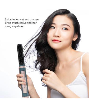 Hair Straightener Comb - Electric Straightening Brush for All Hair Types | Ceramic Heating & Rotating Wire | Home Use (US Plug - Buy Online on GoSupps.com