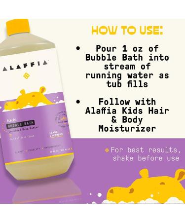 Alaffia Kids Bubble Bath Lemon Lavender - 32 fl oz (950 ml) | Natural & Gentle Bathing for Kids - Buy Online on GoSupps.com
