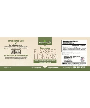 Lignans For Life Flaxseed Lignans 90 Capsules - 2 Pack | Natural Antioxidant Supplement - Buy Online on GoSupps.com
