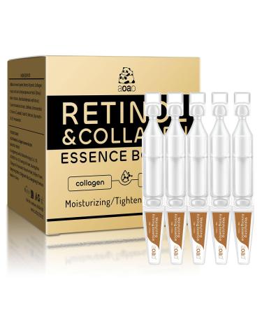 Anti Aging Face Serum with Retinol & Collagen Ultra Hydrating & Firming Facial Essence for Women, Single-Use Vials Moisturizing to Smooth Skin, Reduce Wrinkles, Boost Radiance, 1.5ml*30pcs