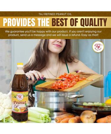 TAJ Refined Peanut Oil 1L - High Quality Cooking Oil - Buy Online on GoSupps.com