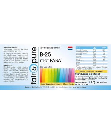 SoMatEm Fair & Pure Vitamin B tablets with PABA vegan 180 tablets - Buy Online on GoSupps.com