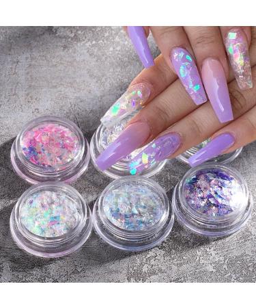 Shop GZSYY Nail Glitter Sequins - 6PCS Holographic Glitter for Stunning Nail Art | International Shipping Available - Buy Online on GoSupps.com