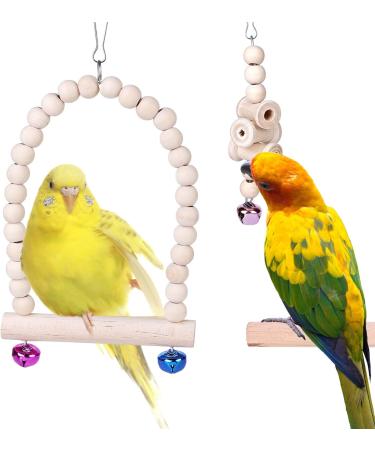 Bird Toys - 9 Piece Parrot Swing Set & Cage Accessories | Wooden Platforms for Budgies Finches & Nymphensittiche - Buy Online on GoSupps.com