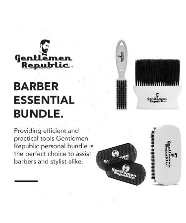 Gentlemen Republic Barber Essential Bundle - Hair Styling and Grooming Kit with Brushes, Neck Duster, and Grippers - 5pcs Set for Barbershops - Buy Online on GoSupps.com