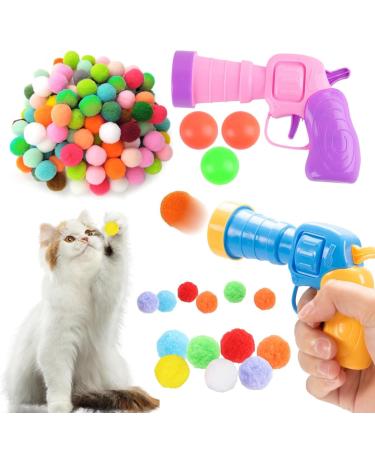 2 pieces of cat toys with 100 balls interactive cat toys noiseless plush ball toys relieves depression for the indoor and outdoor training of cats and kitten