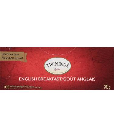 Twinings English Breakfast Individually Wrapped Tea Bags | Caffeinated Smooth Flavourful Robust Black Tea | 100 Count (Pack of 4) | Enjoy Hot or Iced Classic English Breakfast 100 Count (Pack of 4) - Buy Online on GoSupps.com