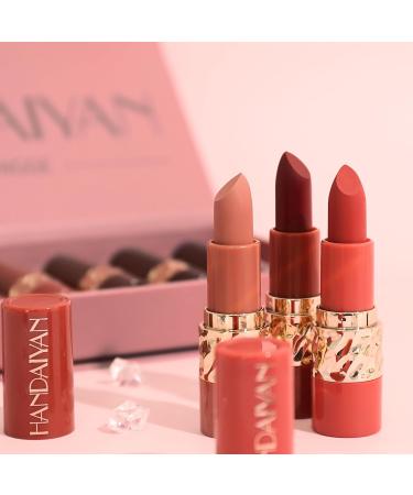 Matte Lipstick Set - 6 Velvet Smooth Colors | Long Lasting Waterproof Non-Stick Cup | Perfect Nude Lip Makeup Gift Box - Buy Online on GoSupps.com