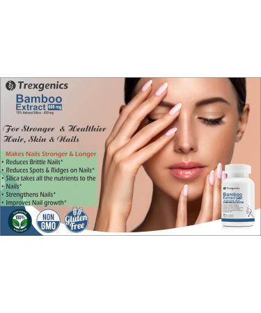 Trexgenics 70% Silica Bamboo Extract 600mg | Hair Skin Nails Support | Vegan & Non-GMO | 60 Veg Capsules - Buy Online on GoSupps.com