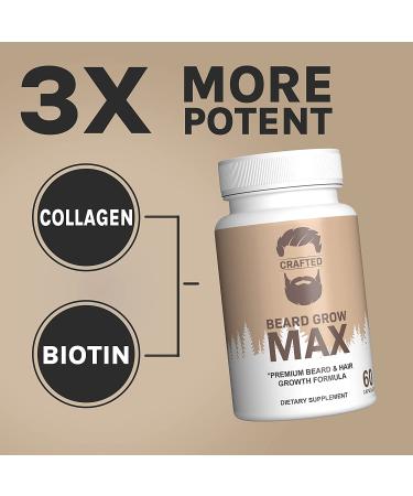 Crafted Beard Growth Kit - 3x Oil, Roller, Vitamins - Thicker Fuller Beard - 3 Month Supply - Buy Online on GoSupps.com