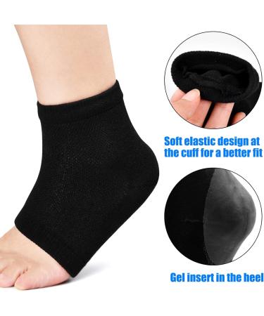 Naapesi Gel Heel Socks - Moisturizing Foot Care Spa Socks for Dry Cracks & Plantar Fasciitis - Open Toe Soft & Ventilated Black - Buy Online on GoSupps.com