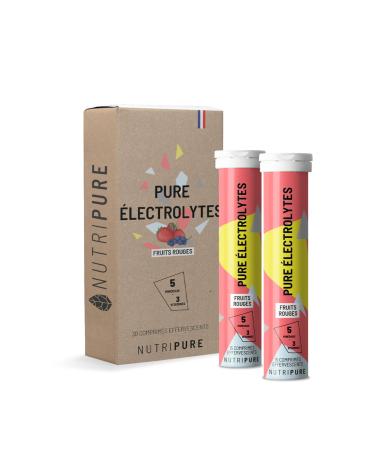 Nutripure | Pastilles Hydratation lectrolytes | 5 Min raux + 3 Vitamines | Saveur Fruits Rouges | 30 Comprim s Effervescents | Faible en Calories | Hydratation Quotidienne & Sportive |Made in France