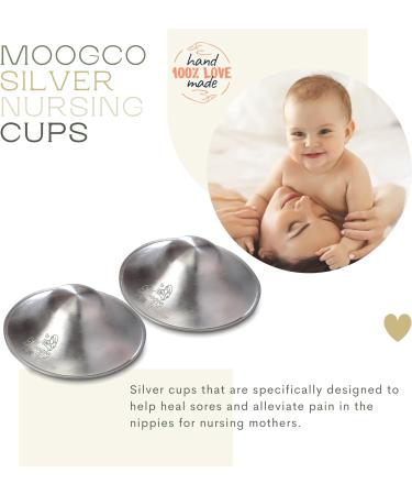 Silver Nursing Cups - Nipple Shields for Newborn Nursing - Soothe and Protect Nipples - 999k Regular Size - Buy Online on GoSupps.com