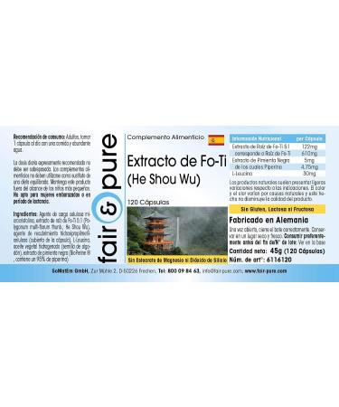 SoMatEm Fair & Pure FoTi extract He Shou Wu met bioperine vegan 120 FoTi capsules - Buy Online on GoSupps.com