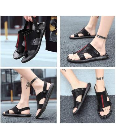QYY Big Toe Foot Correction Sandal - Orthopedic Bunion Corrector for Men - Black Leather Casual Sandal - Size 10 - Buy Online on GoSupps.com
