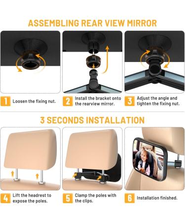 ENONEO Baby Car Mirror | 100% Shatterproof Rear Facing Safety Mirror | Crystal Clear View | Essential for Newborns - Buy Online on GoSupps.com