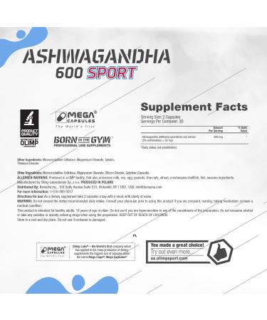 OLIMP Ashwagandha KSM-66 60 Vegan Capsules - Organic Ashwagandha Capsules for Stress Relief Energy & Focus Adaptogen Supplement - 5% Withanolides - Buy Online on GoSupps.com