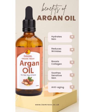 Argan Oil - 100ml - Anti-Ageing Pure & Natural Antioxidant Vegan Hexane Free No GMO - Buy Online on GoSupps.com