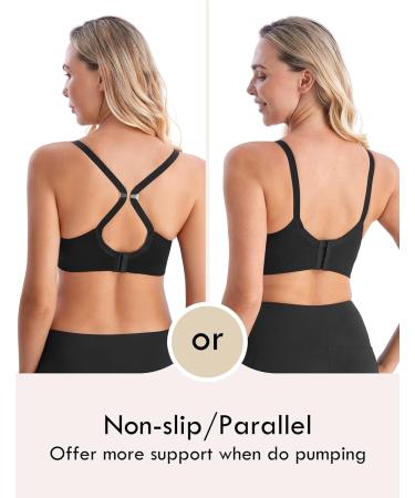 HOFISH Hands Free Pumping Bra - Seamless Padded Nursing Maternity Bra for Pregnancy/Breastfeeding - Black, S-2XL Sizes Available - Buy Online on GoSupps.com