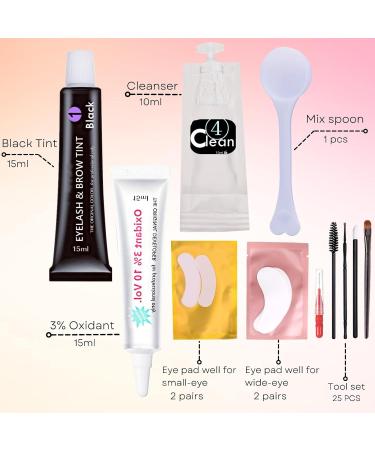 Liber Beauty Lash Tint Kit Eyebrow Eyelash Dye Kit Black At Home DIY Salon Professional Training kit Long Time kept Lash Tinting Black Lasting 8 weeks (Black lash dye kit) - Buy Online on GoSupps.com