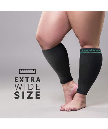 Vagabond XX-Large Wide Calf Compression Sleeves - Black - Ideal for DVT, Travel, Plus-Size - Soothing Comfort - Buy Online on GoSupps.com