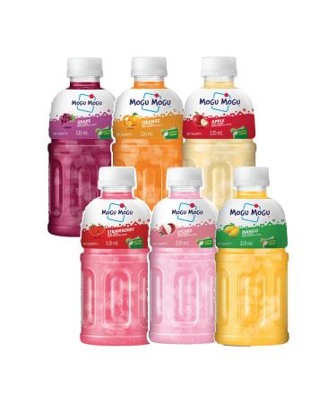 Mogu Mogu Multi Flavor Juice Drink with Nata de Coco Jelly 320ml Pack of 6 Refreshing tropical Thai made sip and chew drink Mix 30000 ml Pack of 6