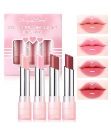 Jelly Color Changing Lipstick Set - Clear Glossy Lip Balm - Long Lasting Moisturizing Lip Balm - Glossy Lip Balm for a Soft and Plump Finish - Pink