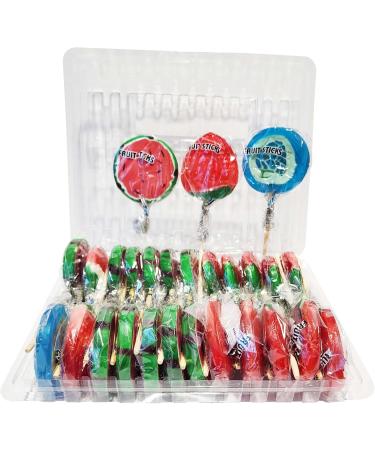 Premium Sweet Whirls Fruit Stick Lollipops 60 Grams per piece 24 count - Buy Online on GoSupps.com