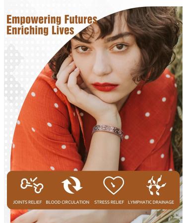 Jecanori Copper Magnetic Bracelet for Men and Women - Adjustable Cuff Bangle with Strong Magnets - Gift Box Included - Buy Online on GoSupps.com