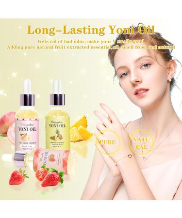 3PCS Yoni Oil for Women | pH Balance Feminine Deodorant & Moisturizer | All-Natural Strawberry Peach Pineapple Care - Buy Online on GoSupps.com