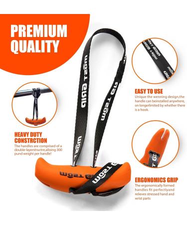 Kcross Ergonomic Resistance Band Pull Up Handles - Orange - Buy Online on GoSupps.com