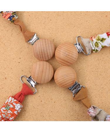 Amara Pacifier Clip: Floral Cloth & Wood Design with Free Surprise - Buy Online on GoSupps.com