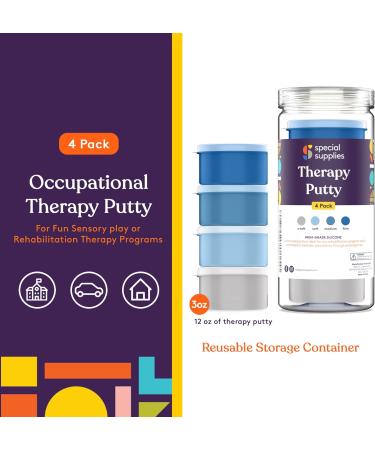Special Supplies Therapy Putty Kit - Resistive Hand Exercise Stress Relief for Kids & Adults - Set of 4 Strengths 3 oz Each - Buy Online on GoSupps.com