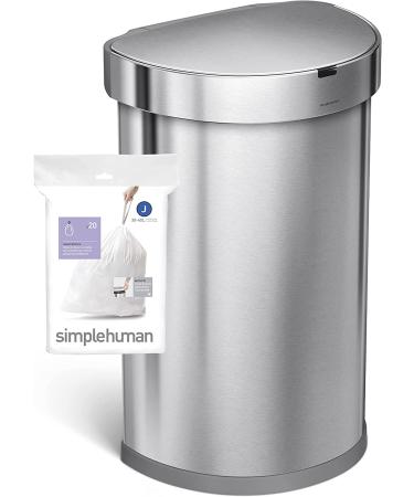 simplehuman Code J Custom Fit Drawstring Trash Bags - 100 pack, 30-45L/8-12 Gallon, White Liners - Buy Online on GoSupps.com