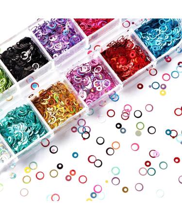 Myhose Round Sequins Nail Art Glitter | 3D Holographic Nail Seed Accessories | Multicolor Circle Flakes for DIY Decoration - Buy Online on GoSupps.com