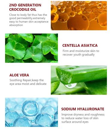 Crocodile Repair Eye Cream Smooth Tired And Puffy Eyes Containing Crocodile Oil Reducing Wrinkles 20g/PC (1PC) - Buy Online on GoSupps.com