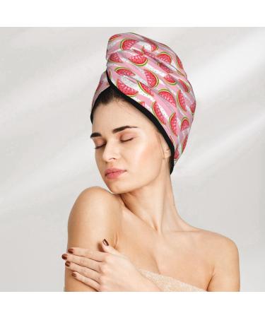 Hair Towel Wrap - Quick Drying Hair Turban with Button in Sweet Watermelon | Eco-Friendly Hair Drying Towel - Buy Online on GoSupps.com
