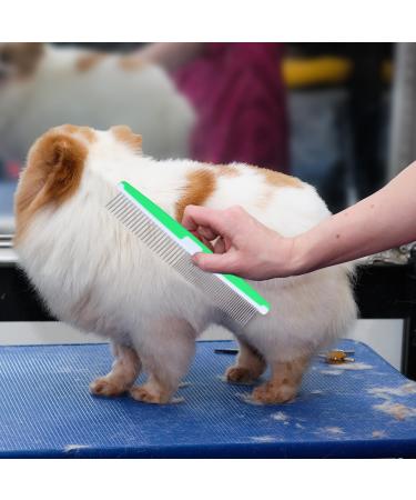 Premium Stainless Steel Dog & Cat Comb - Flea Comb for All Hair Types (Green) - Perfect for Short Medium & Long Hair Pets - Buy Online on GoSupps.com