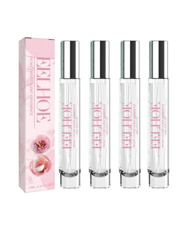 Women's Perfume Spray Portable Long Lasting Peony Lychee Experience Fragrance Natural Fresh Charming Cologne (4PACK)