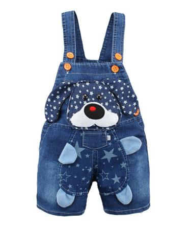 KIDSCOOL SPACE Baby Girl Jean Overalls Toddler Denim Cute 3D Bunny Outfit 6-12 Months Blue-1600