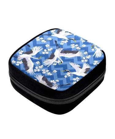 GIAPB Period Bag Sanitary Napkin Storage Bag Pad Holder for Period Makeup Pouch Animal Birds and Flowers Color546